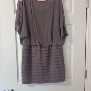 R&M Richards Long Sleeve Taupe Dress